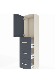 Arges Dolap Tek Raflı 3 Çekmeceli Tek Kapaklı 44x30x182 Aytaşı-Antrasit