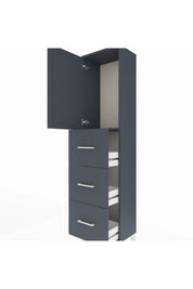 Arges Dolap Tek Raflı 3 Çekmeceli Tek Kapaklı 44x30x182 Antrasit-Antrasit