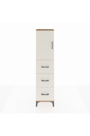 Arges Dolap Tek Raflı 3 Çekmeceli Tek Kapaklı 44x30x182 Çam-Aytaşı