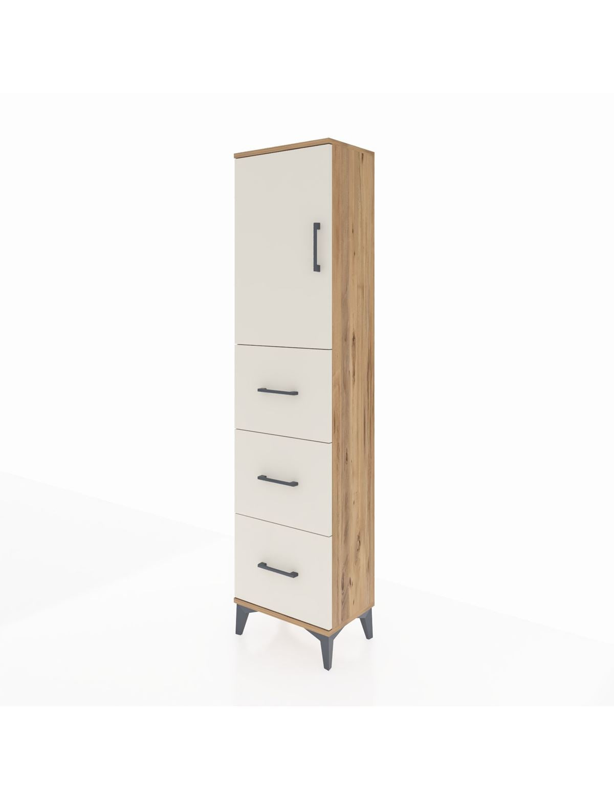 Arges Dolap Tek Raflı 3 Çekmeceli Tek Kapaklı 44x30x182 - S22M024V7A