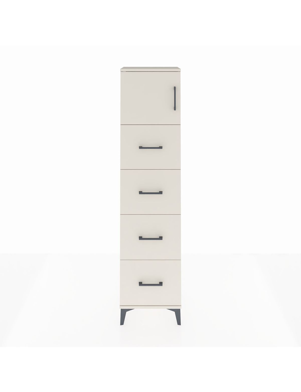 Arges Dolap Tek Raflı 4 Çekmeceli Tek Kapaklı 44x30x182 Aytaşı-Aytaşı