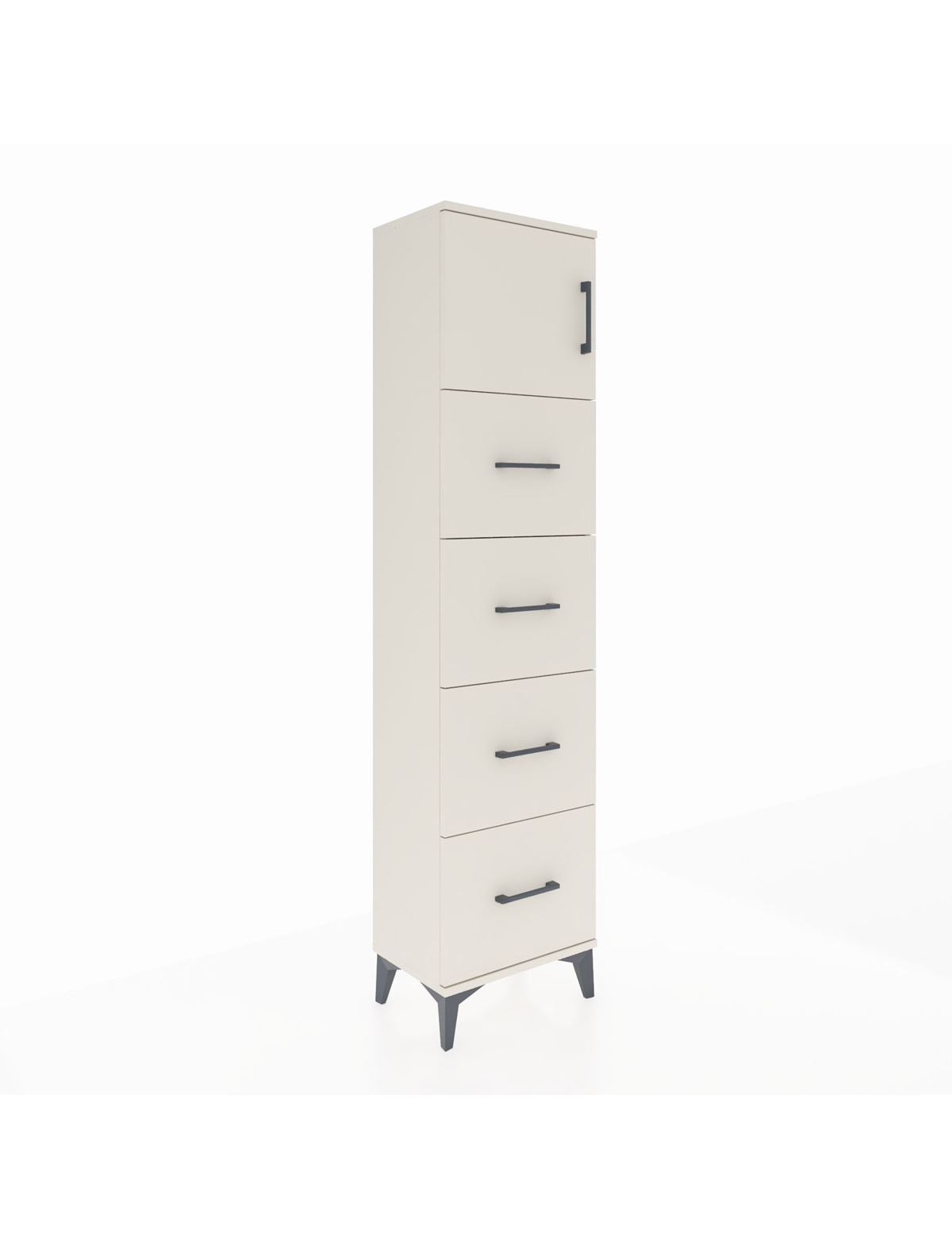 Arges Dolap Tek Raflı 4 Çekmeceli Tek Kapaklı 44x30x182 Aytaşı-Aytaşı