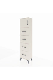 Arges Dolap Tek Raflı 4 Çekmeceli Tek Kapaklı 44x30x182 Aytaşı-Aytaşı