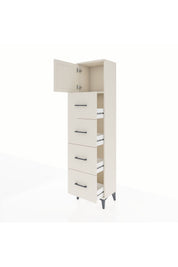 Arges Dolap Tek Raflı 4 Çekmeceli Tek Kapaklı 44x30x182 Aytaşı-Aytaşı