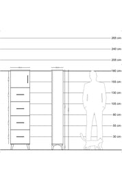 Arges Dolap Tek Raflı 4 Çekmeceli Tek Kapaklı 44x30x182 Aytaşı-Aytaşı