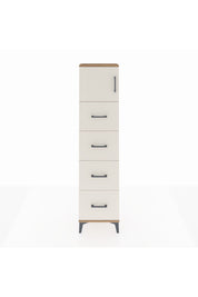 Arges Dolap Tek Raflı 4 Çekmeceli Tek Kapaklı 44x30x182 Çam-Aytaşı