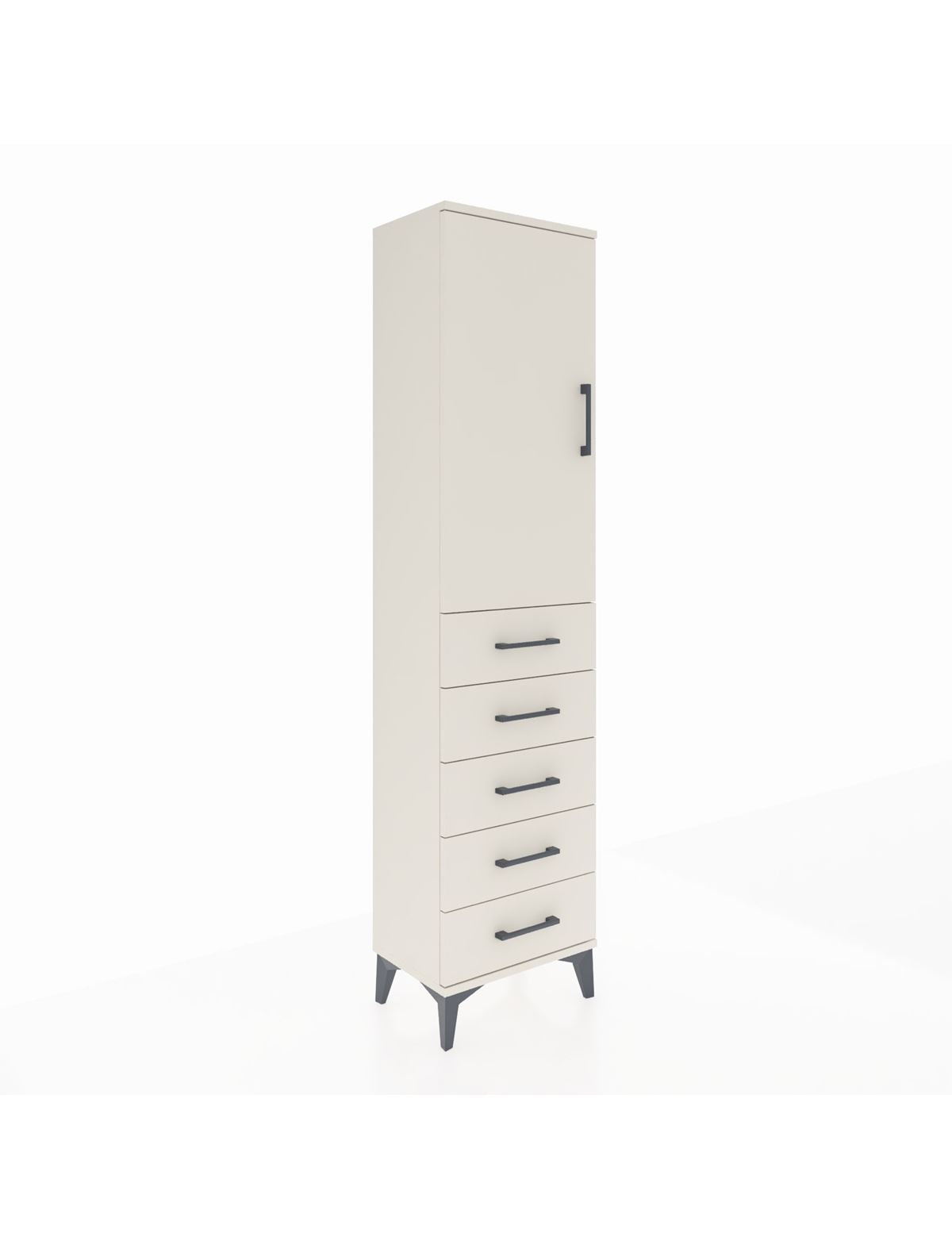 Arges Dolap Tek Raflı 5 Çekmeceli Tek Askılı 44x30x182 Aytaşı-Aytaşı