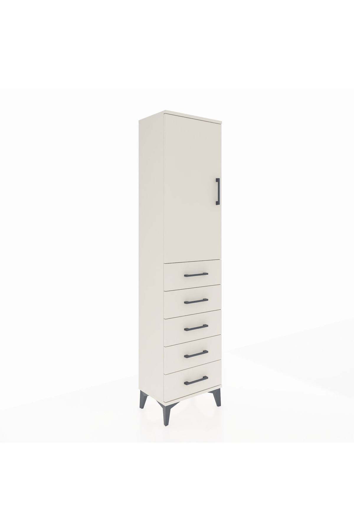 Arges Dolap Tek Raflı 5 Çekmeceli Tek Askılı 44x30x182 Aytaşı-Aytaşı