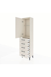 Arges Dolap Tek Raflı 5 Çekmeceli Tek Askılı 44x30x182 Aytaşı-Aytaşı