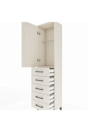 Arges Dolap Tek Raflı 5 Çekmeceli Tek Askılı 44x30x182 Aytaşı-Aytaşı