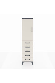 Arges Dolap Tek Raflı 5 Çekmeceli Tek Askılı 44x30x182 Antrasit-Aytaşı