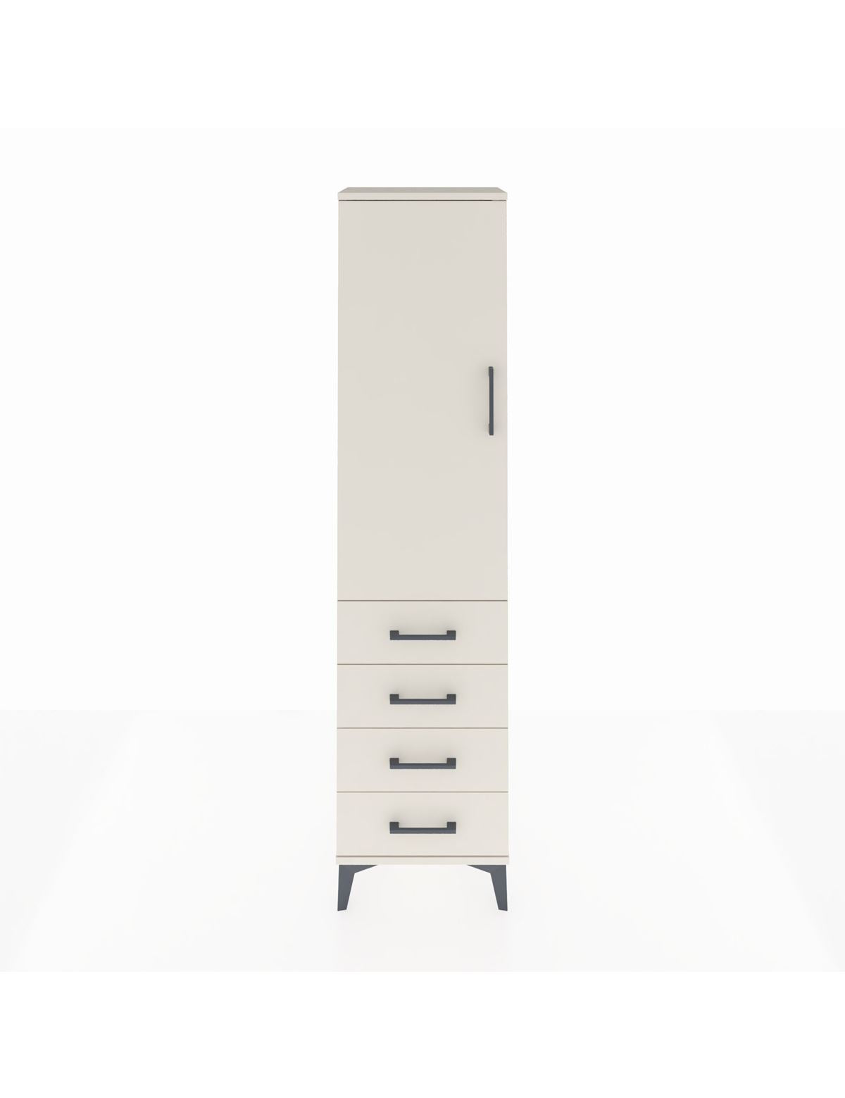 Arges Dolap Tek Raflı 4 Çekmeceli Tek Askılı 44x30x182 Aytaşı-Aytaşı