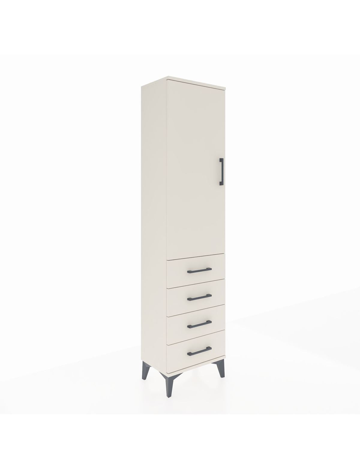 Arges Dolap Tek Raflı 4 Çekmeceli Tek Askılı 44x30x182 Aytaşı-Aytaşı