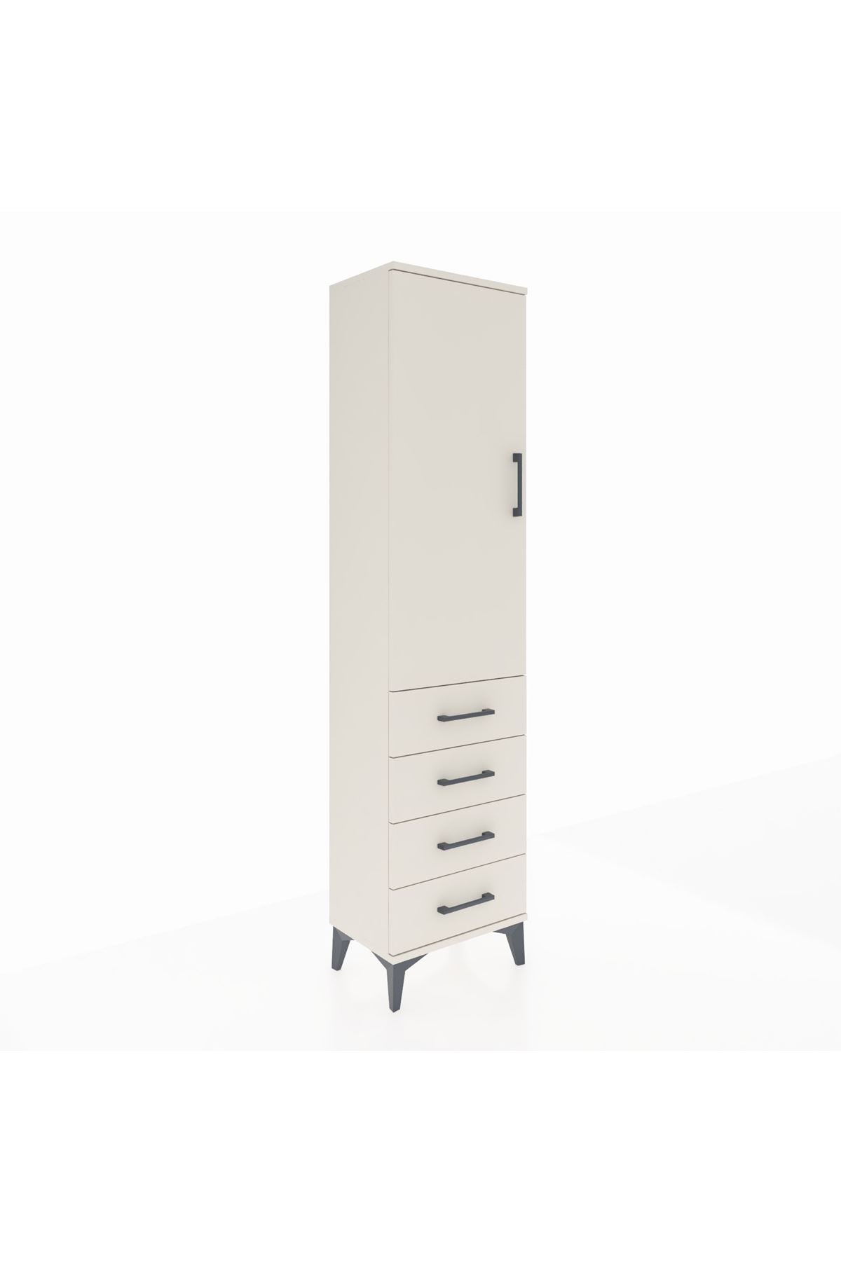 Arges Dolap Tek Raflı 4 Çekmeceli Tek Askılı 44x30x182 Aytaşı-Aytaşı