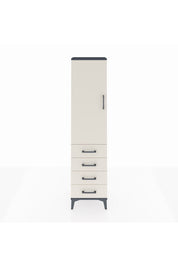 Arges Dolap Tek Raflı 4 Çekmeceli Tek Askılı 44x30x182 Antrasit-Aytaşı