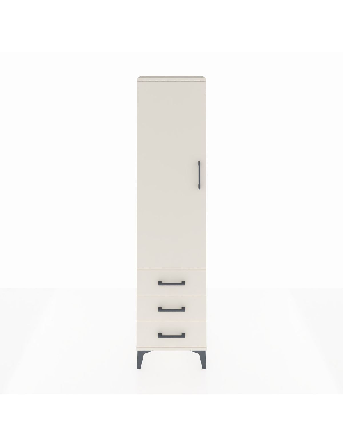 Arges Dolap Tek Raflı 3 Çekmeceli Tek Askılı 44x30x182 Aytaşı-Aytaşı