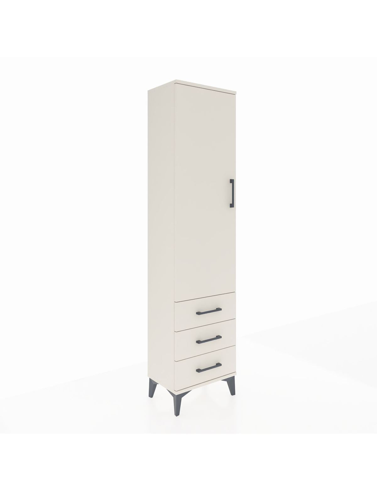 Arges Dolap Tek Raflı 3 Çekmeceli Tek Askılı 44x30x182 Aytaşı-Aytaşı