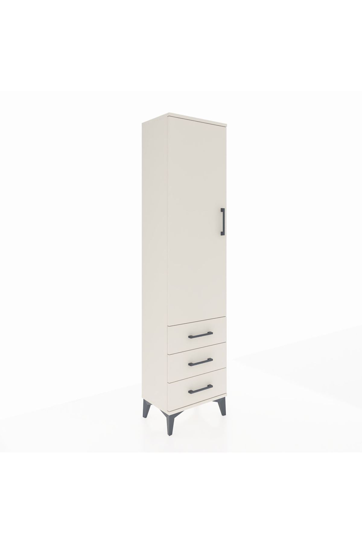 Arges Dolap Tek Raflı 3 Çekmeceli Tek Askılı 44x30x182 Aytaşı-Aytaşı