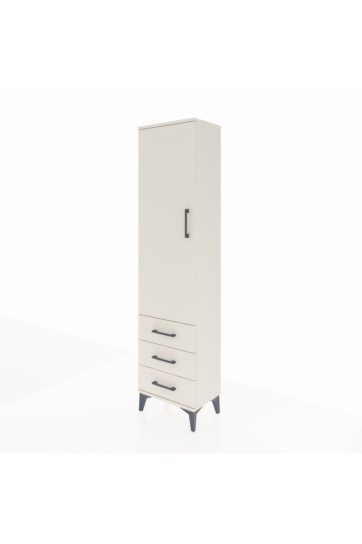 Arges Dolap Tek Raflı 3 Çekmeceli Tek Askılı 44x30x182 Aytaşı-Aytaşı