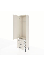 Arges Dolap Tek Raflı 3 Çekmeceli Tek Askılı 44x30x182 Aytaşı-Aytaşı