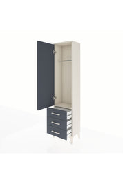 Arges Dolap Tek Raflı 3 Çekmeceli Tek Askılı 44x30x182 Aytaşı-Antrasit