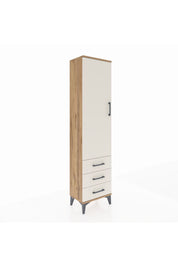 Arges Dolap Tek Raflı 3 Çekmeceli Tek Askılı 44x30x182 Çam-Aytaşı