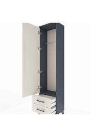 Arges Dolap Tek Raflı 2 Çekmeceli Tek Askılı 44x30x182 Antrasit-Aytaşı