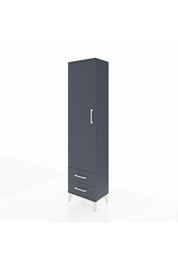 Arges Dolap Tek Raflı 2 Çekmeceli Tek Askılı 44x30x182 Antrasit-Antrasit