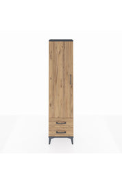 Arges Dolap Tek Raflı 2 Çekmeceli Tek Askılı 44x30x182 Antrasit-Çam