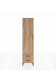 Arges Dolap Tek Raflı 2 Çekmeceli Tek Askılı 44x30x182 Çam-Çam