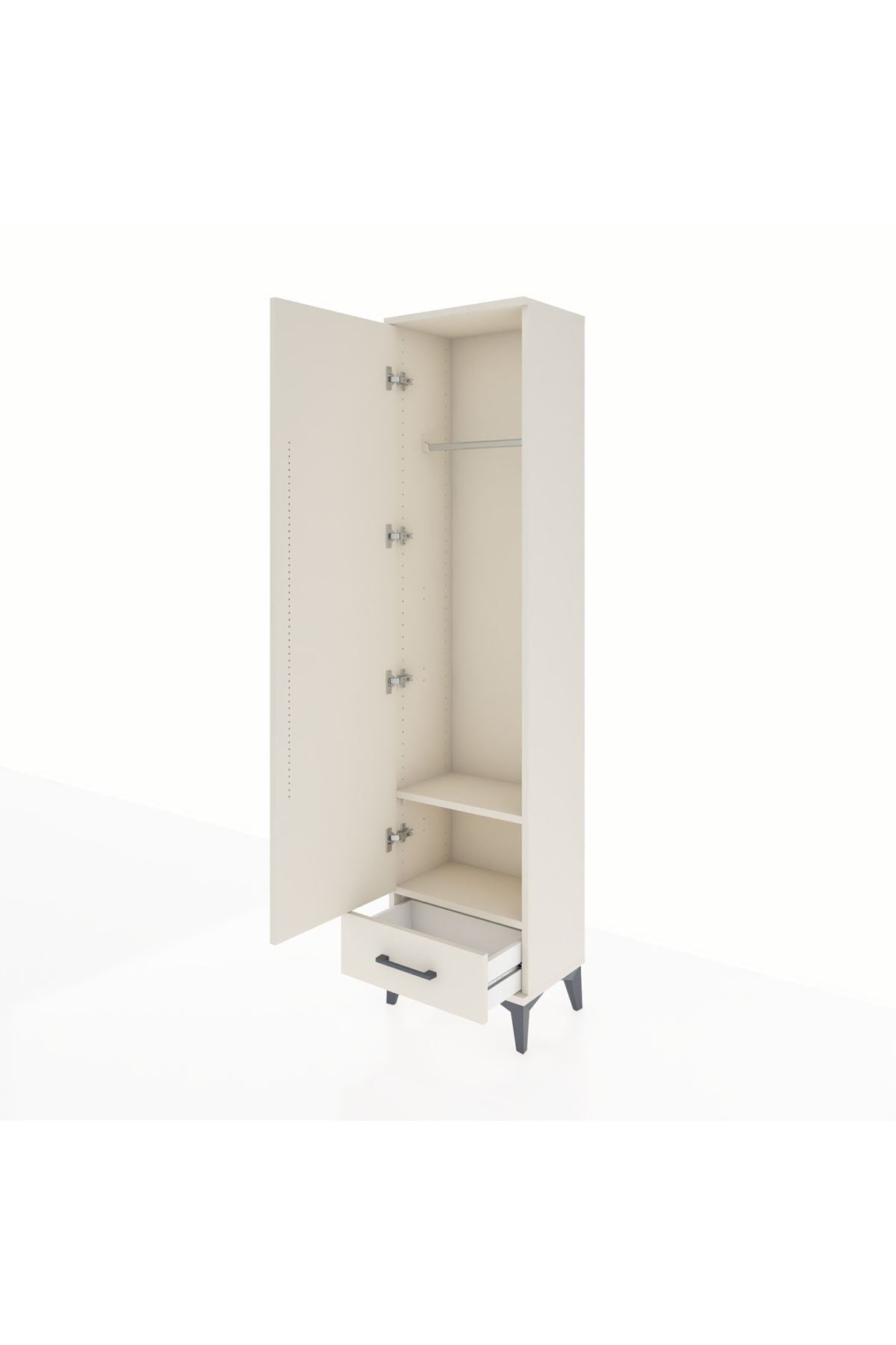 Arges Dolap 2 Raflı Tek Çekmeceli Tek Askılı 44x30x182 Aytaşı-Aytaşı