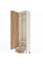 Arges Dolap 2 Raflı Tek Çekmeceli Tek Askılı 44x30x182 Aytaşı-Çam