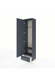 Arges Dolap 2 Raflı Tek Çekmeceli Tek Askılı 44x30x182 Antrasit-Antrasit