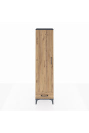 Arges Dolap 2 Raflı Tek Çekmeceli Tek Askılı 44x30x182 Antrasit-Çam