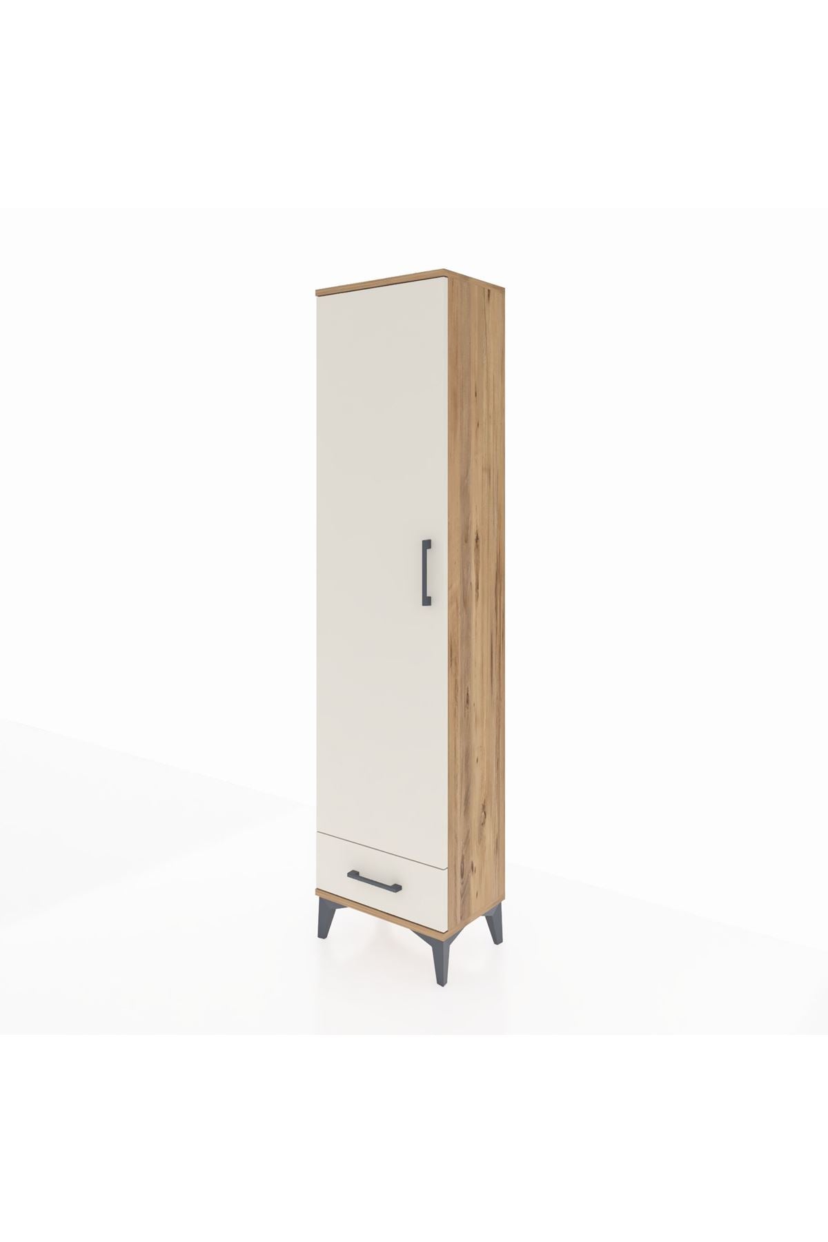 Arges Dolap 2 Raflı Tek Çekmeceli Tek Askılı 44x30x182 Çam-Aytaşı