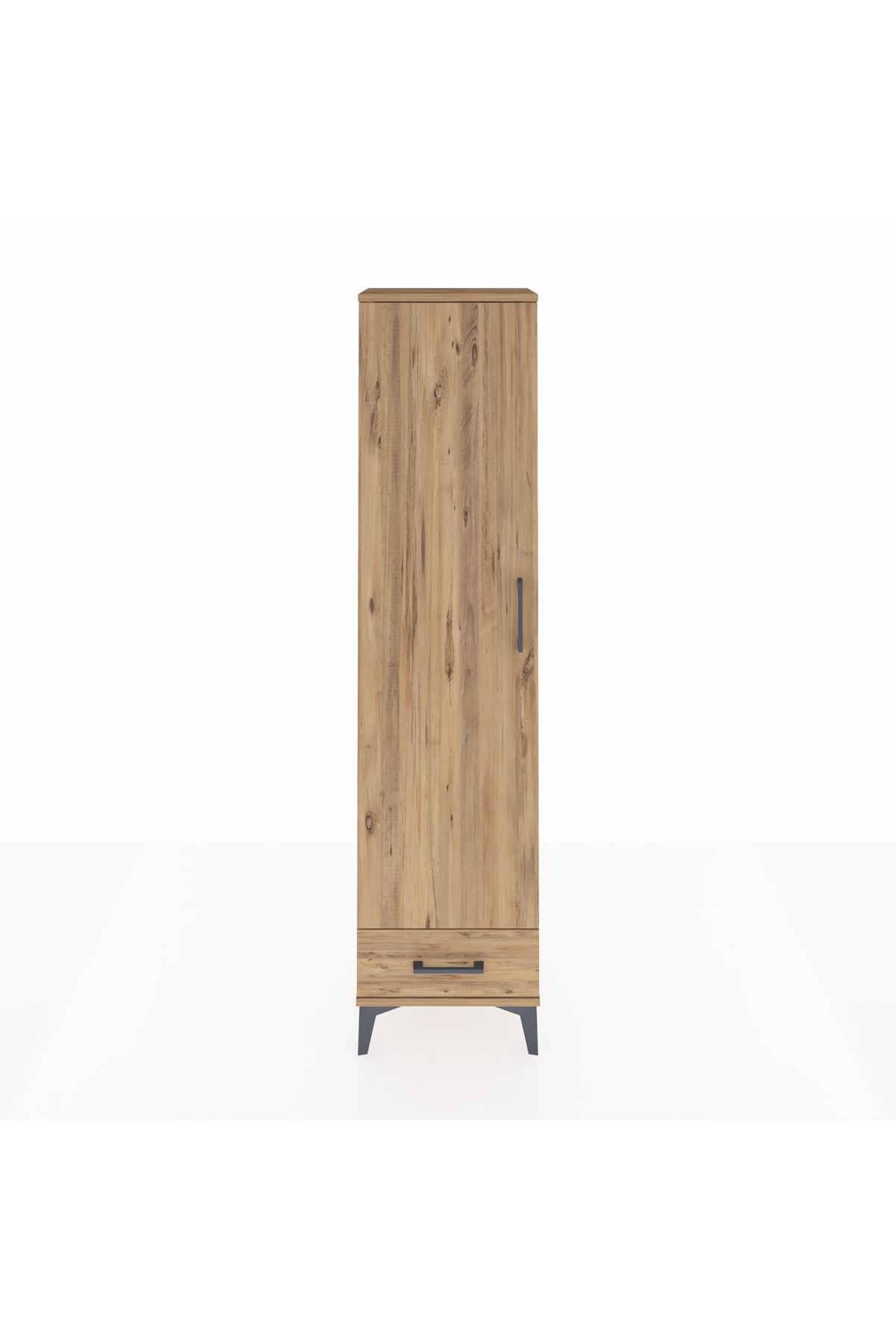 Arges Dolap 2 Raflı Tek Çekmeceli Tek Askılı 44x30x182 Çam-Çam