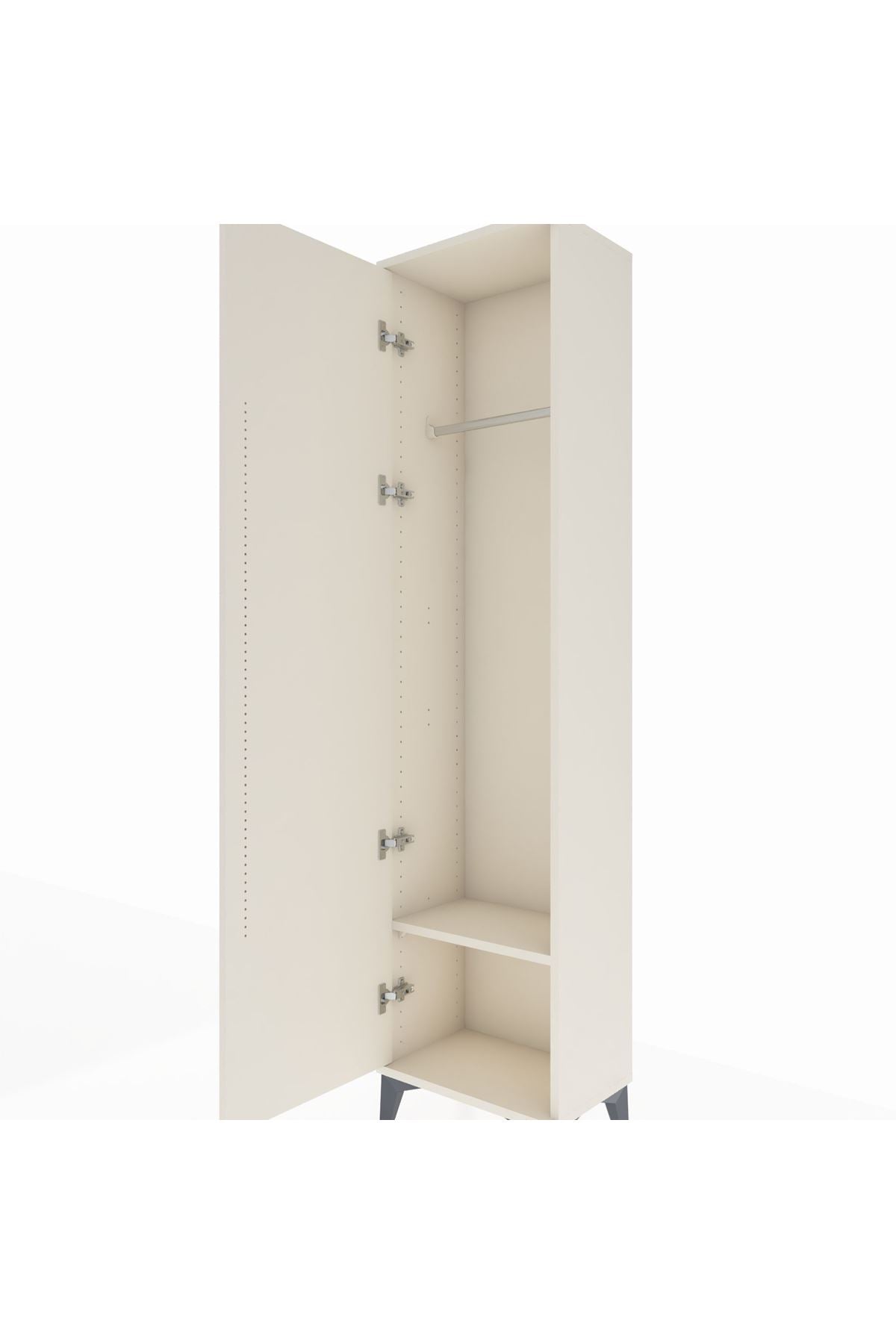 Arges Dolap Tek Raflı Tek Kapaklı Tek Askılı 44x30x182 Aytaşı-Aytaşı