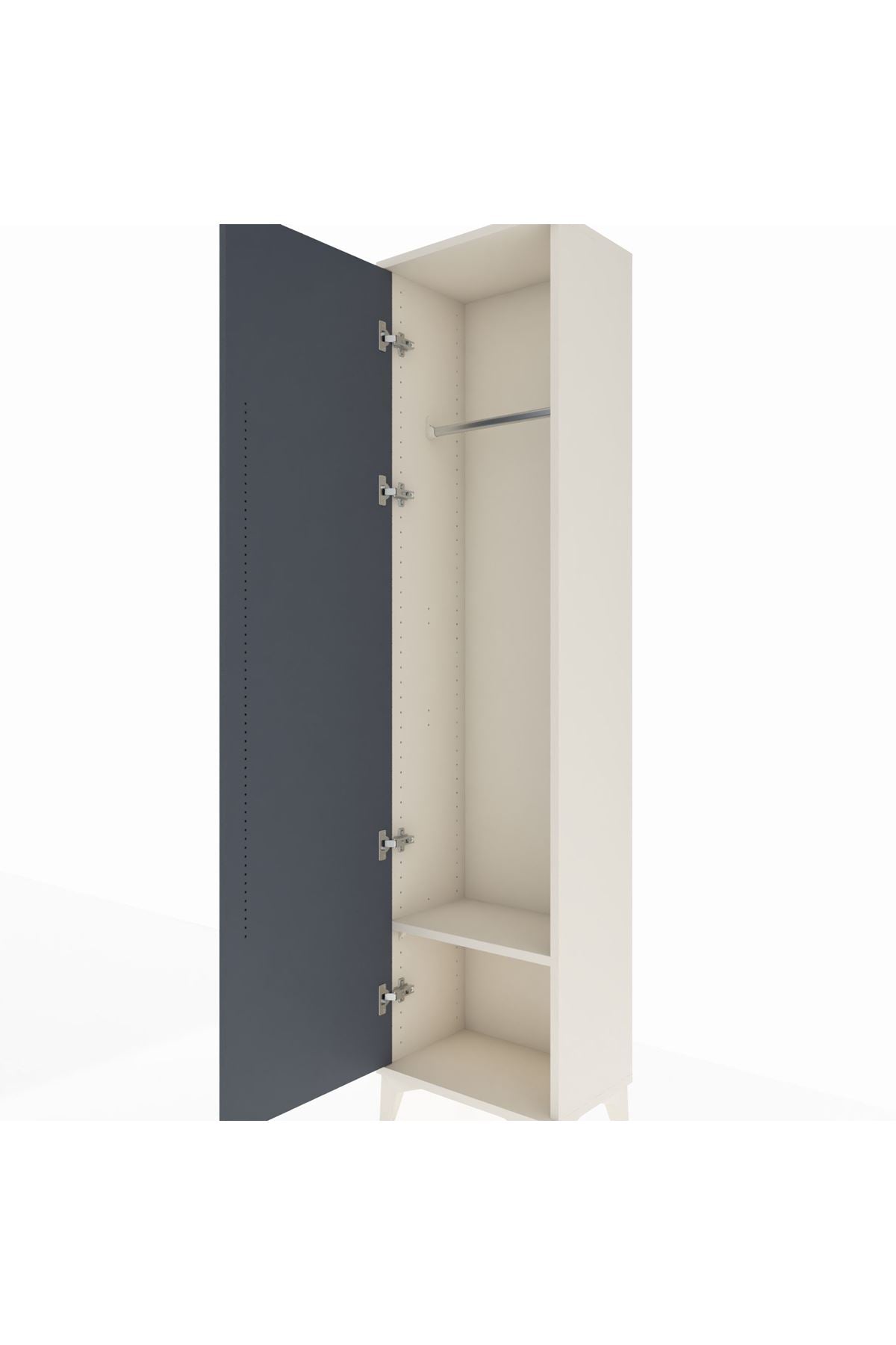 Arges Dolap Tek Raflı Tek Kapaklı Tek Askılı 44x30x182 Aytaşı-Antrasit