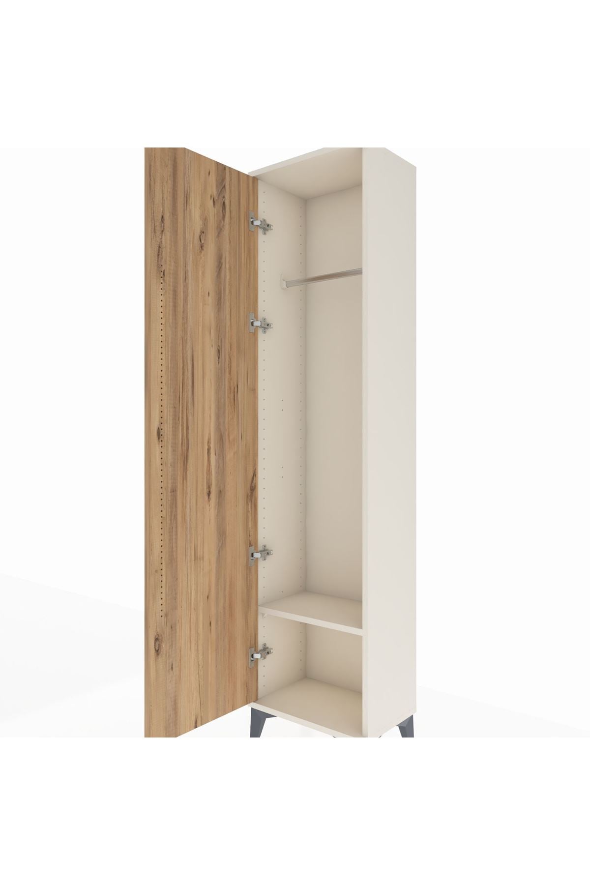 Arges Dolap Tek Raflı Tek Kapaklı Tek Askılı 44x30x182 Aytaşı-Çam