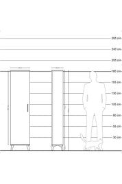 Arges Dolap Tek Raflı Tek Kapaklı Tek Askılı 44x30x182 Çam-Aytaşı
