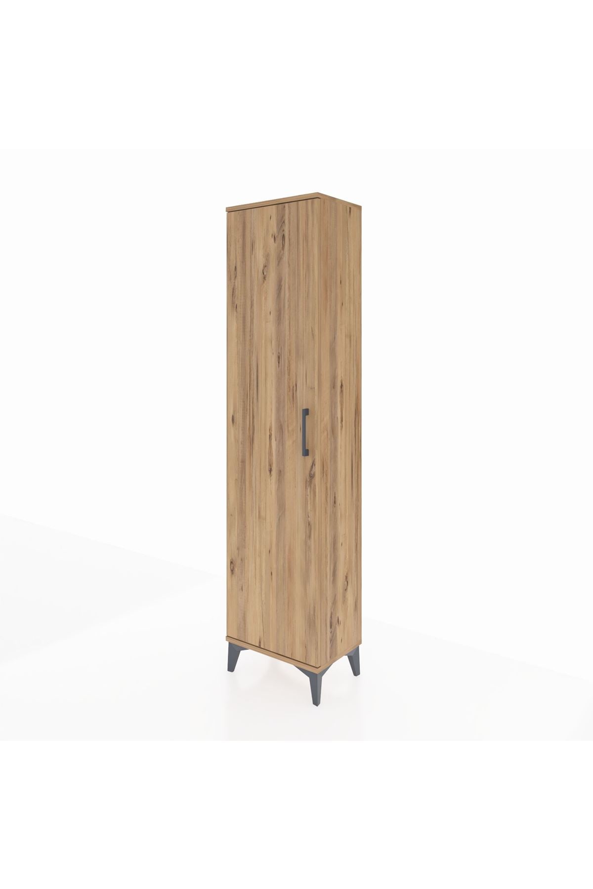 Arges Dolap Tek Raflı Tek Kapaklı Tek Askılı 44x30x182 Çam-Çam