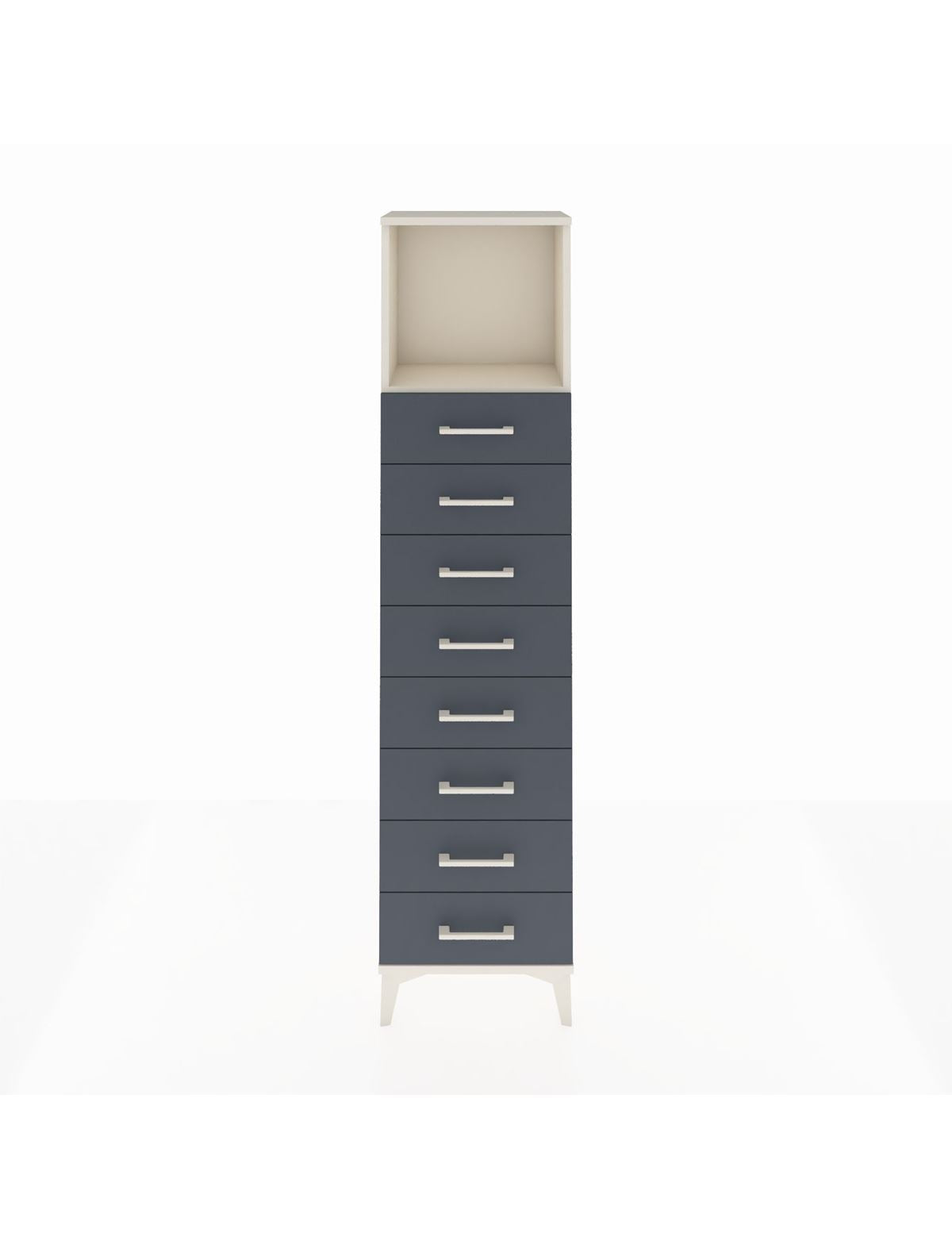 Arges Dolap Tek Raflı 8 Çekmeceli 44x30x182 Aytaşı-Antrasit