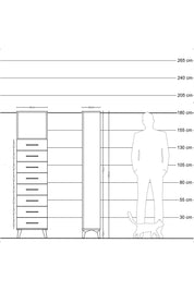 Arges Dolap Tek Raflı 8 Çekmeceli 44x30x182 Aytaşı-Antrasit