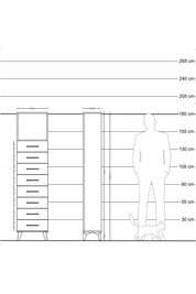 Arges Dolap Tek Raflı 8 Çekmeceli 44x30x182 - S22M032V2A