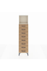 Arges Dolap Tek Raflı 8 Çekmeceli 44x30x182