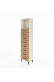 Arges Dolap Tek Raflı 8 Çekmeceli 44x30x182 Aytaşı-Çam