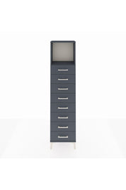 Arges Dolap Tek Raflı 8 Çekmeceli 44x30x182 Antrasit-Antrasit