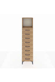 Arges Dolap Tek Raflı 8 Çekmeceli 44x30x182 Çam-Çam