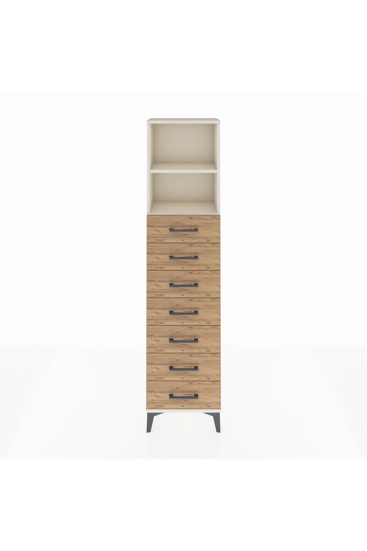 Arges Dolap 2 Raflı 7 Çekmeceli 44x30x182 Aytaşı-Çam