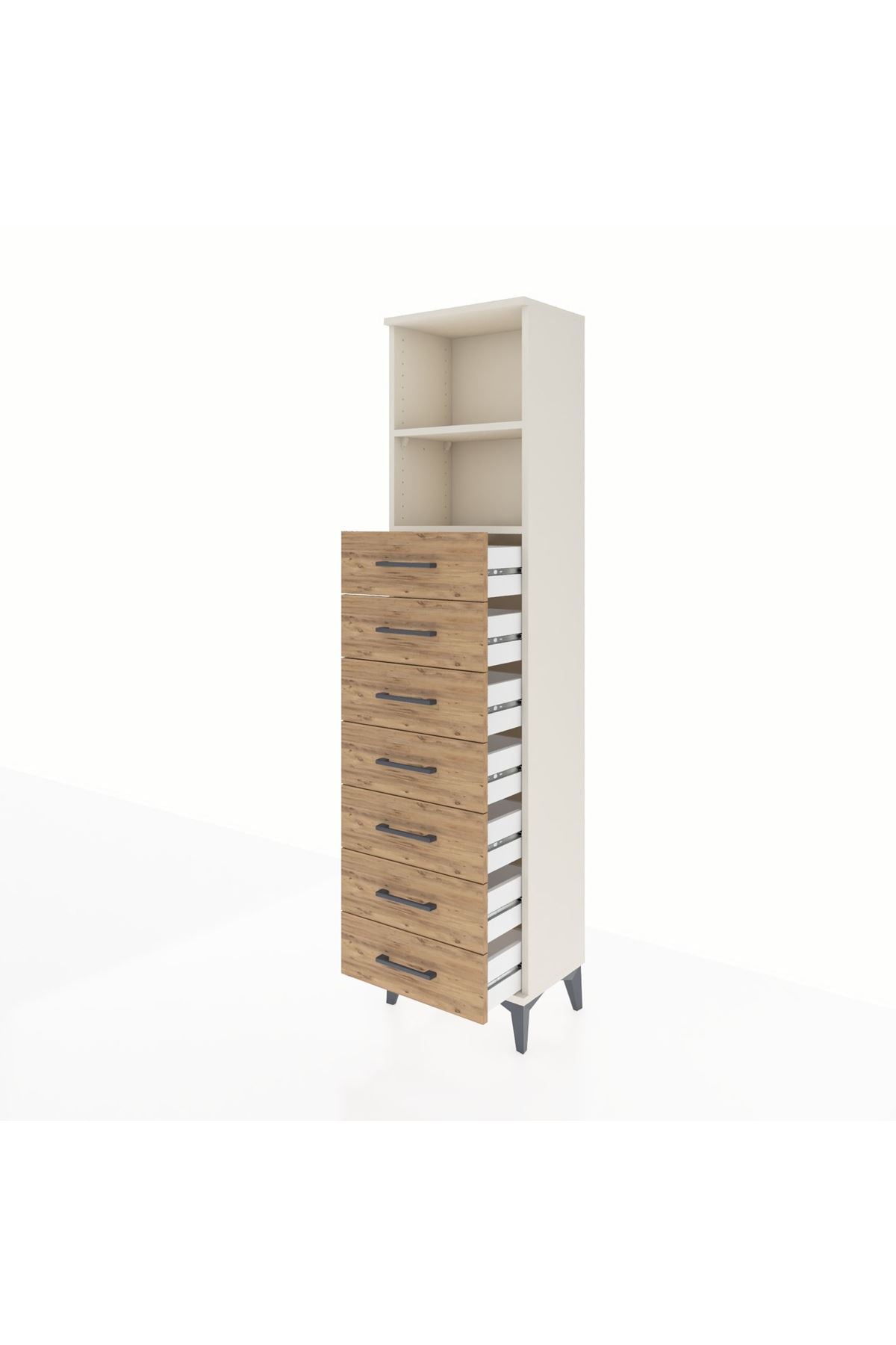 Arges Dolap 2 Raflı 7 Çekmeceli 44x30x182 Aytaşı-Çam